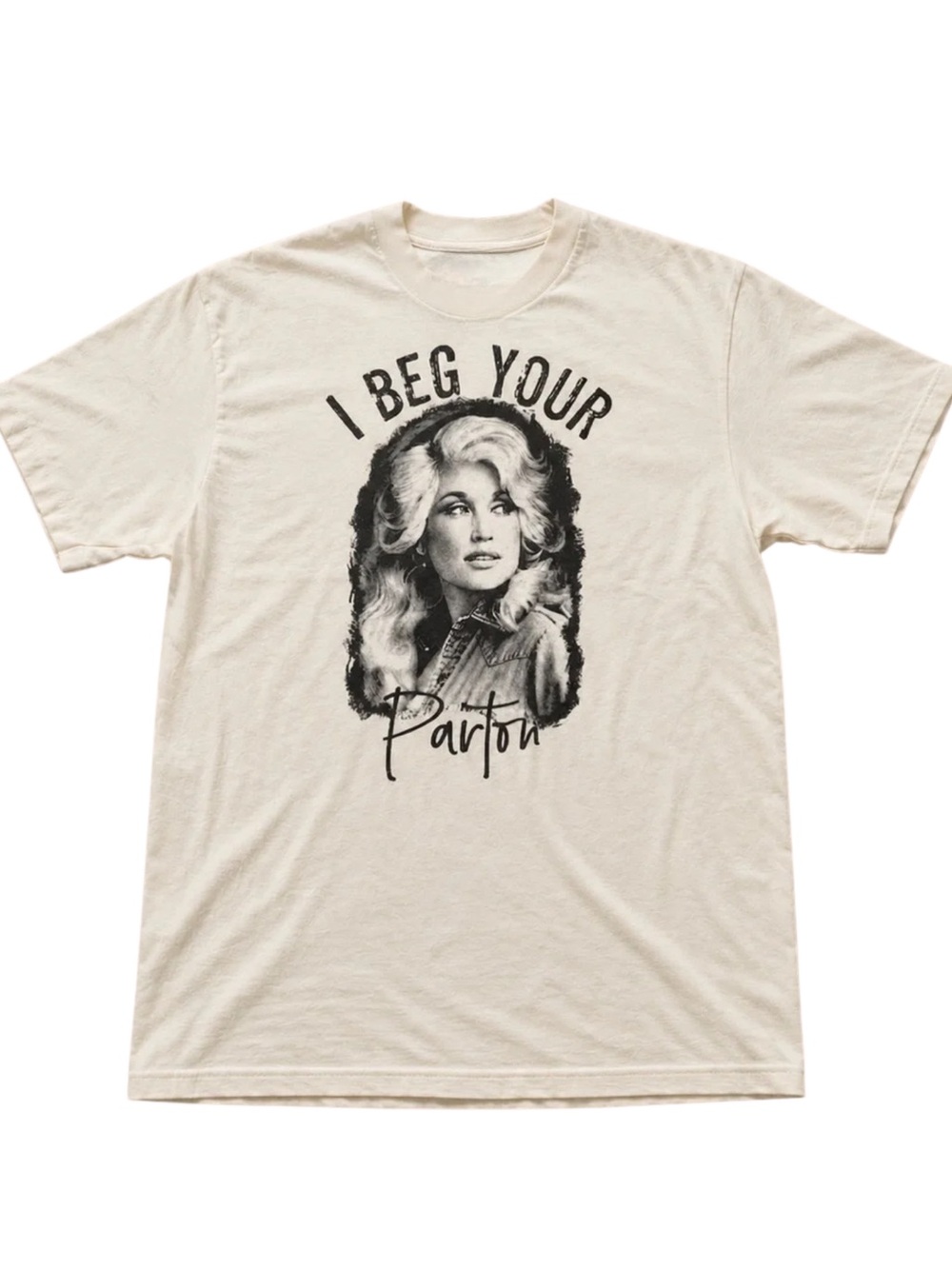 Gildan Dolly Cream Graphic T-Shirt - I Beg Your Parton